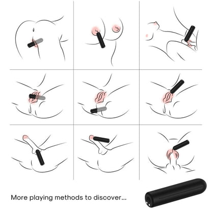 Close-up do Bala Vibrador ARMONY Warhead Preto, mostrando seu design elegante e material de silicone.
