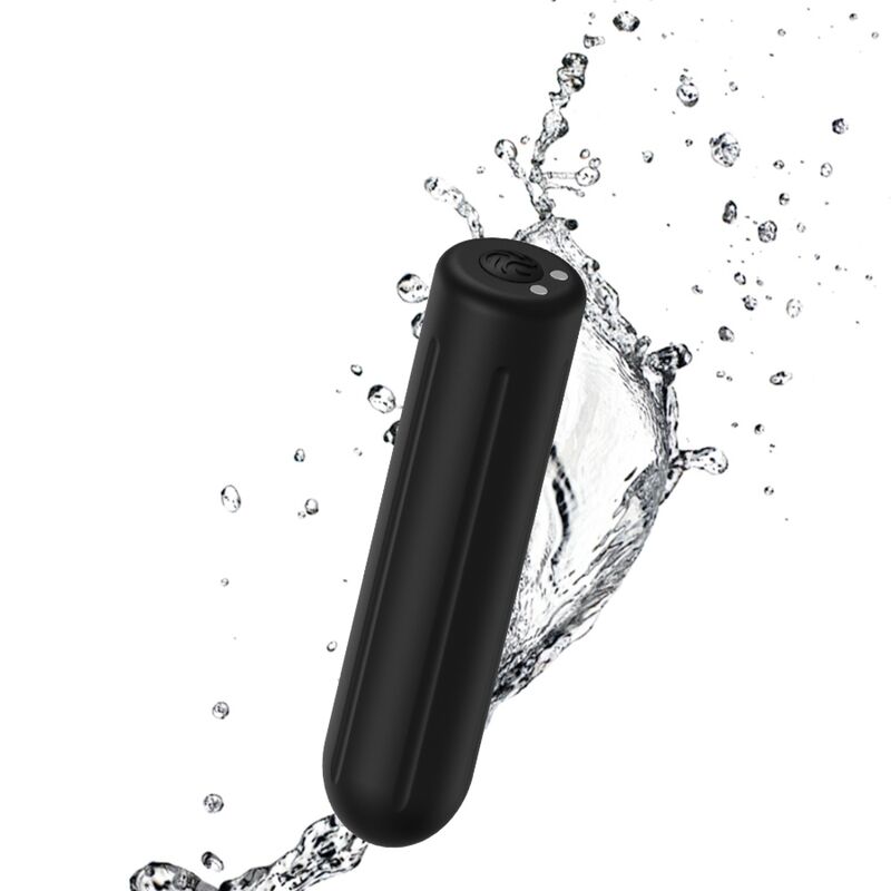 Close-up do Vibrador Bala ARMONY Warhead com Controle Remoto, mostrando seu design compacto e elegante na cor preta.