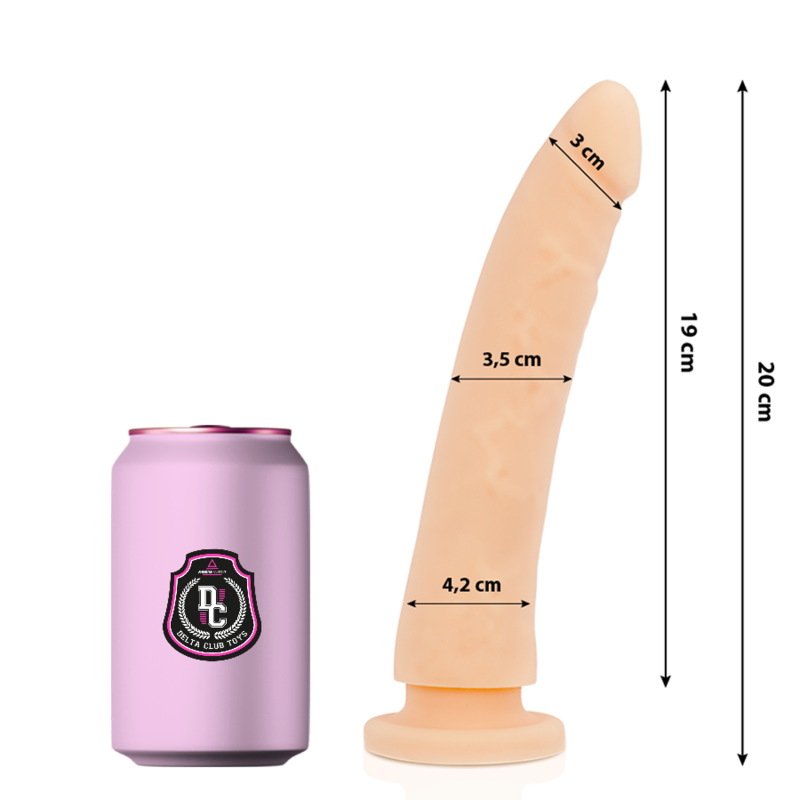 DELTA CLUB - JUGUETES MEDICOS DILDO SILICONA NATURAL 20 CM -O- 4 CM
