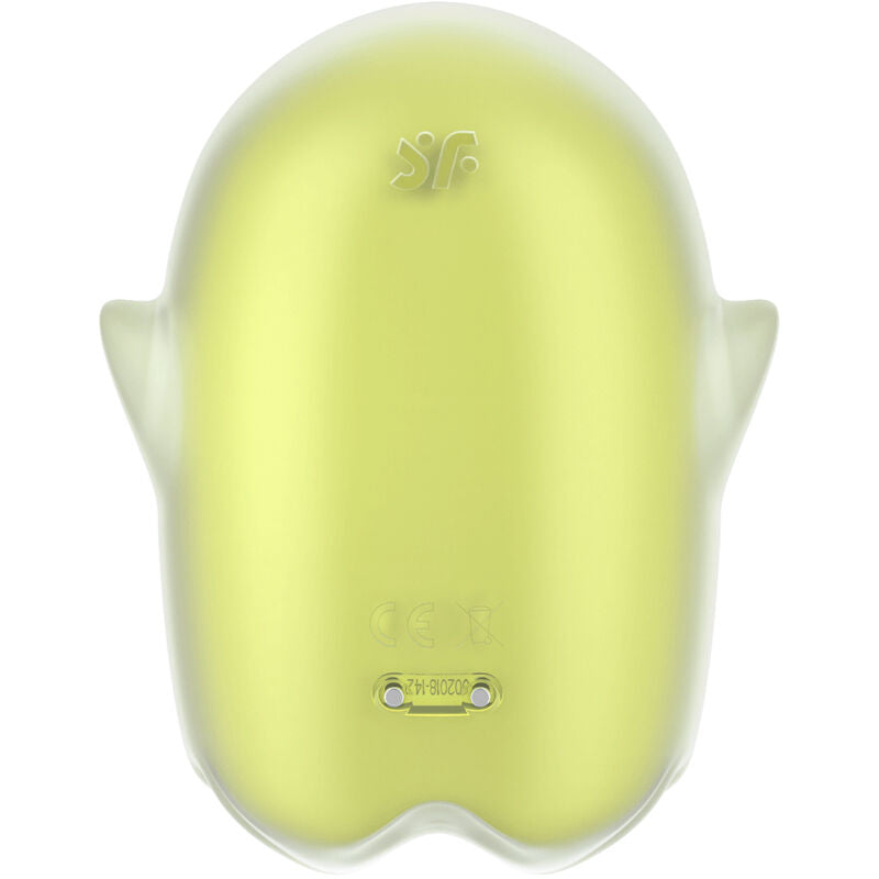 Vibrador Air Pulse Glowing Ghost Brilla en la Oscuridad Amarillo