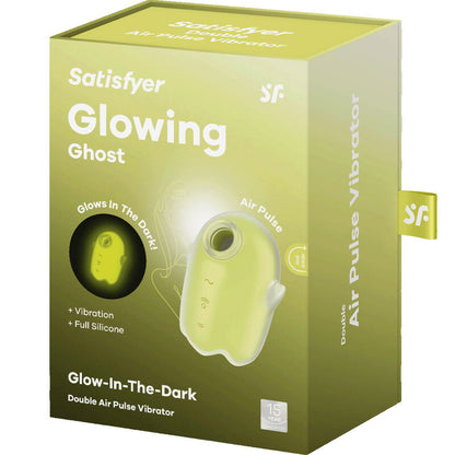 Vibrador Air Pulse Glowing Ghost Brilla en la Oscuridad Amarillo