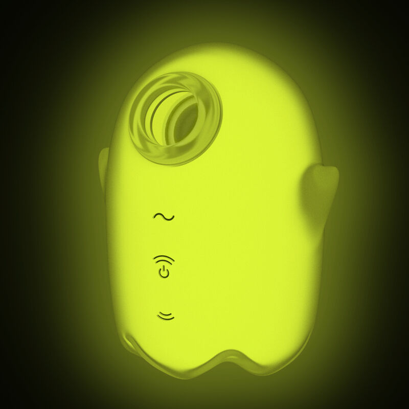 Vibrador Air Pulse Glowing Ghost Brilla en la Oscuridad Amarillo