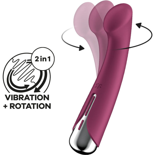 Satisfyer Vibrador G-Spot Spinning 1 Rotação e Vibração Intensa Vermelho para prazer duplo.