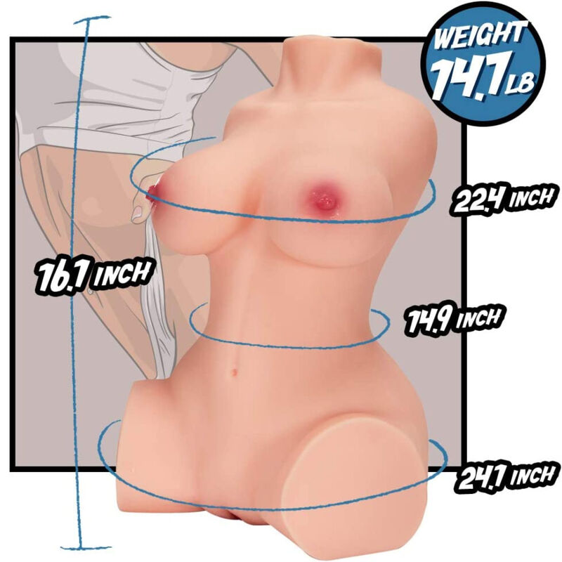 Armony Torso Feminino Realista Modelo 10 em TPE, mostrando a textura suave e os detalhes anatómicos.