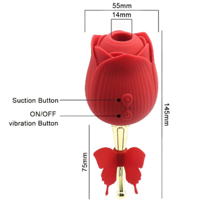 Vibrador Armony Flor de Borboleta Sucção Vermelha em detalhe, mostrando o design e a textura do silicone.