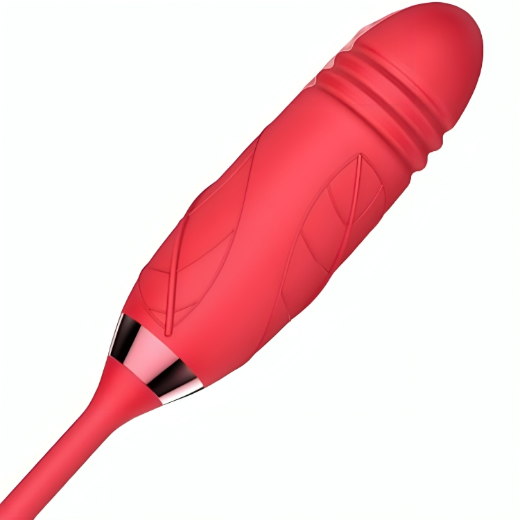 Vibrador Armony Flor Delight Vermelho com função de sucção e impulso, mostrando o design elegante e o material de silicone.