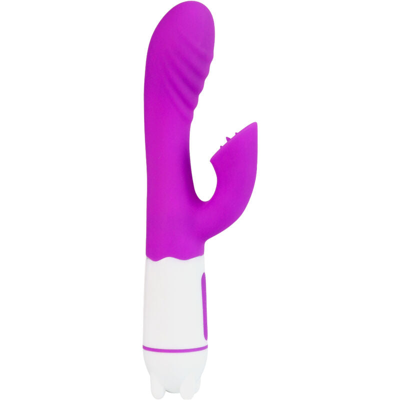 Close-up do Vibrador e Estimulador Armony Happy com Língua Recarregável Violeta, mostrando a forma ergonómica e a ponta simuladora.