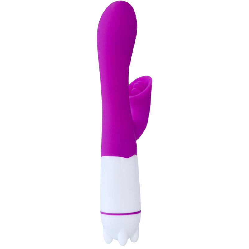Close-up do Vibrador e Estimulador Armony Happy com Língua Recarregável Violeta, mostrando a forma ergonómica e a ponta simuladora.