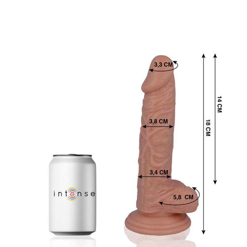 Dildo Realista MR INTENSE 18cm com ventosa e textura de pele