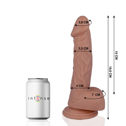 Close-up do Dildo Realista MR INTENSE com Ventosa 19.6cm, mostrando a sua textura suave e forma anatómica.