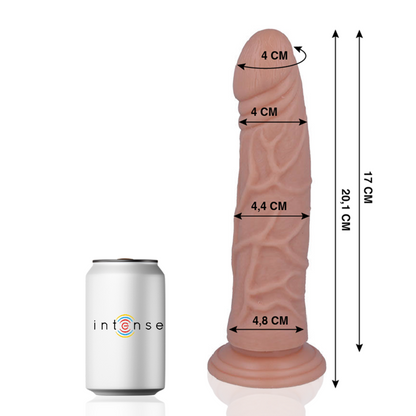 Dildo realista MR INTENSE com ventosa e textura suave, ideal para prazer autêntico.