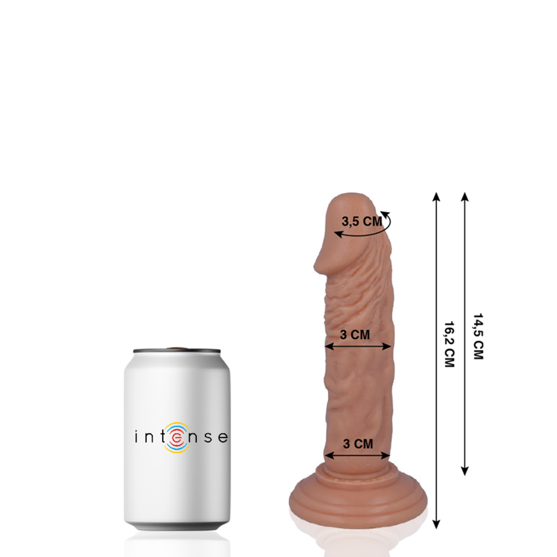 Close-up of the MR INTENSE Pack 3 Dildos Realistas with suction cup, showing realistic texture and features.