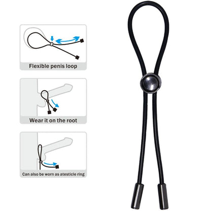 Anel de pénis Pretty Love com cordão e estimulador testicular, design ergonómico