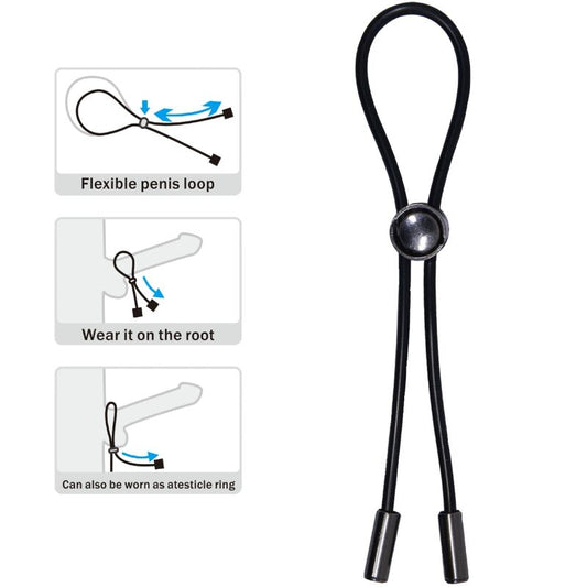 Anel de pénis Pretty Love com cordão e estimulador testicular, design ergonómico