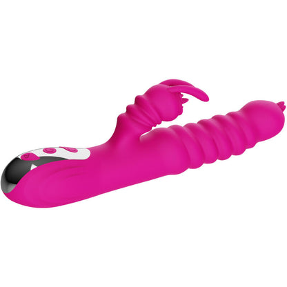Vibrador multifuncional Armony Língua Dupla Coelho Fúcsia com efeito de calor e silicone macio.