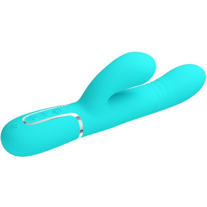 Detalhe do Vibrador Multifunção Rabbit G-Spot Aqua Verde PRETTY LOVE, destacando seu design e funcionalidades.