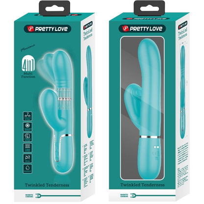 Detalhe do Vibrador Multifunção Rabbit G-Spot Aqua Verde PRETTY LOVE, destacando seu design e funcionalidades.