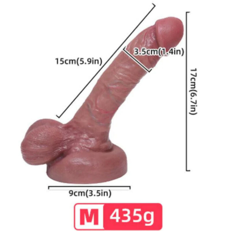 Armony Dildo Realista de Silicone Líquido 15 CM, mostrando textura e forma anatómica.