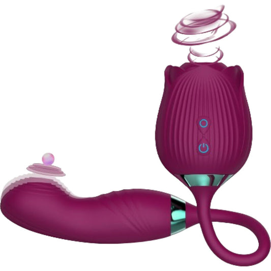 Vibrador Armony Delight Flower violeta com função de sucção e bumping para estimulação clitoriana.