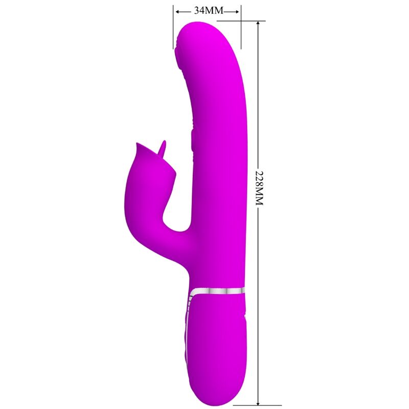 Vibrador de Coelho BONITO AMOR Fúcsia com dupla estimulação e função de lambedura.