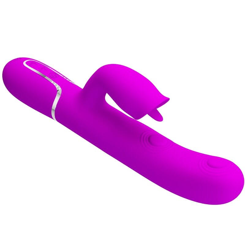 Vibrador de Coelho BONITO AMOR Fúcsia com dupla estimulação e função de lambedura.