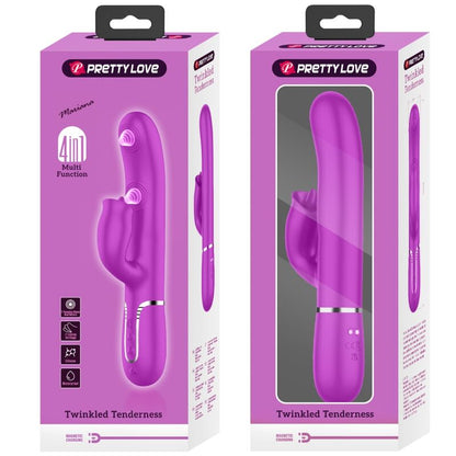 Vibrador de Coelho BONITO AMOR Fúcsia com dupla estimulação e função de lambedura.