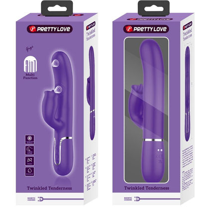 Vibrador de coelho BONITO AMOR Roxo com estimulador clitoriano