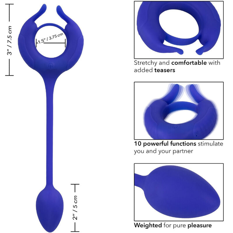 Anillo para Pene Ponderado Vibratorio Admiral Azul