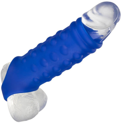 Funda para Pene Admiral con Estrías de Silicona Líquida Azul