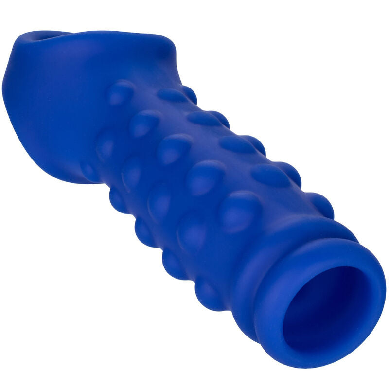 Funda para Pene Admiral con Estrías de Silicona Líquida Azul