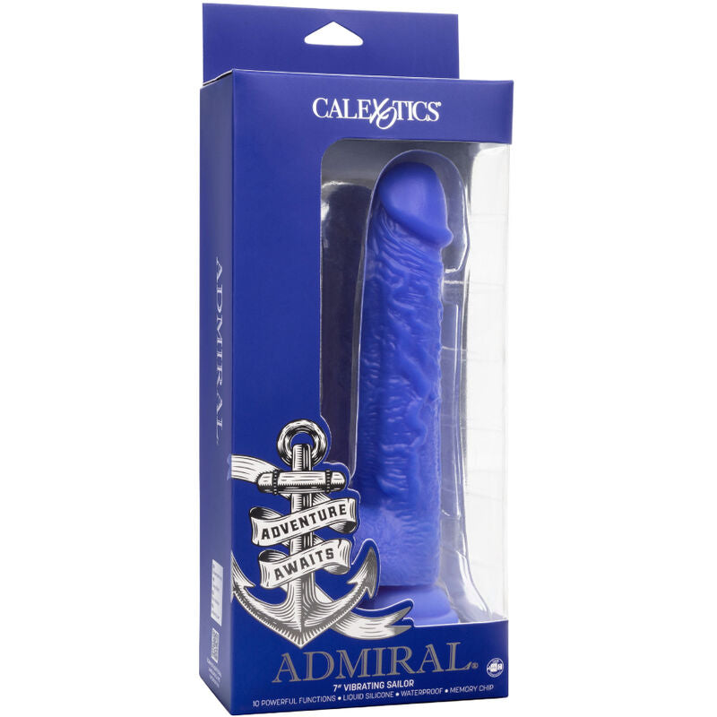 Dildo Vibrador Realista Sailor Admiral con 10 Funciones y Ventosa Azul