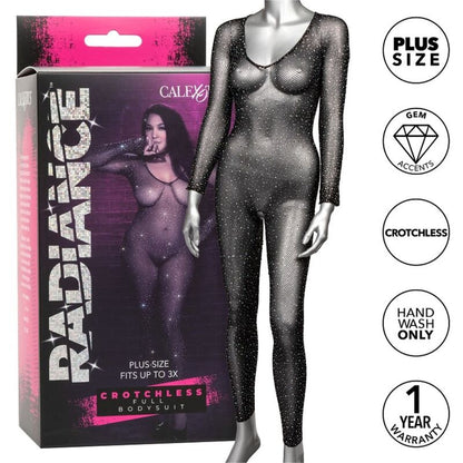 Lencería Bodysuit Radiance Talla Grande Sin Entrepierna con Estrás