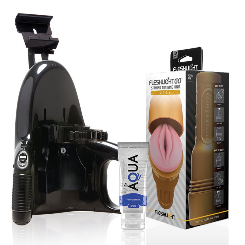 FLESHLIGHT - UNIDAD DE ENTRENAMIENTO STAMINA GO PARA MUJER + LANZAMIENTO UNIVERSAL + LUBRICANTE AQUA CALIDAD 50 ML