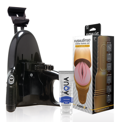 FLESHLIGHT - UNIDAD DE ENTRENAMIENTO STAMINA GO PARA MUJER + LANZAMIENTO UNIVERSAL + LUBRICANTE AQUA CALIDAD 50 ML