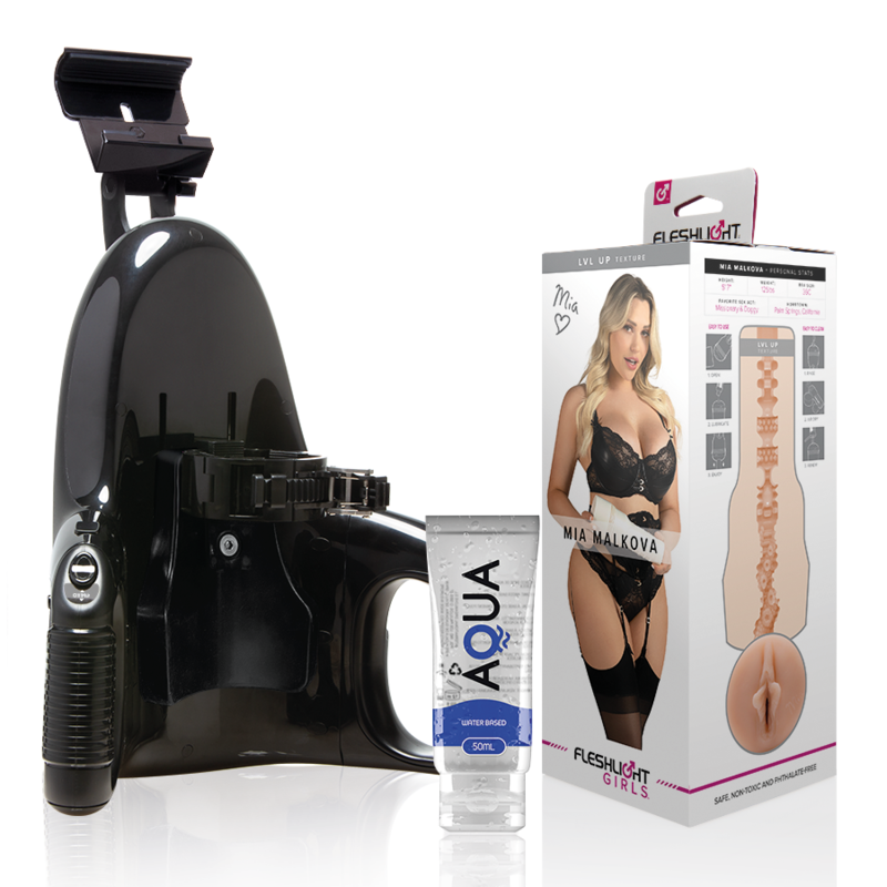 FLESHLIGHT - MIA MALKOVA VAGINA LVL UP + LANZAMIENTO UNIVERSAL + LUBRICANTE AQUA QUALITY 50 ML