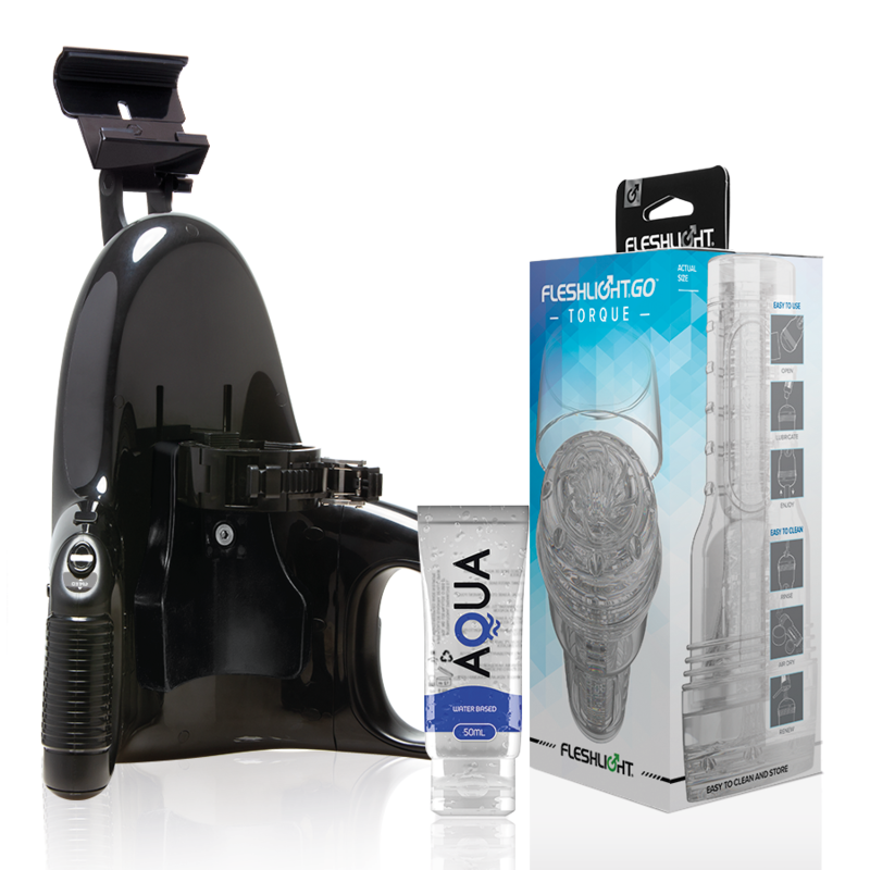 FLESHLIGHT - MASTURBADOR GO TORQUE ICE + LANZAMIENTO UNIVERSAL + LUBRICANTE AQUA QUALITY 50 ML