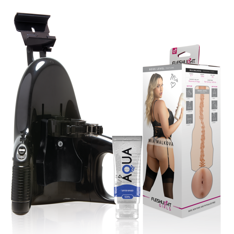 FLESHLIGHT - MIA MALKOVA BOSS LEVEL + LIBERACIÓN UNIVERSAL + LUBRICANTE AQUA CALIDAD 50 ML
