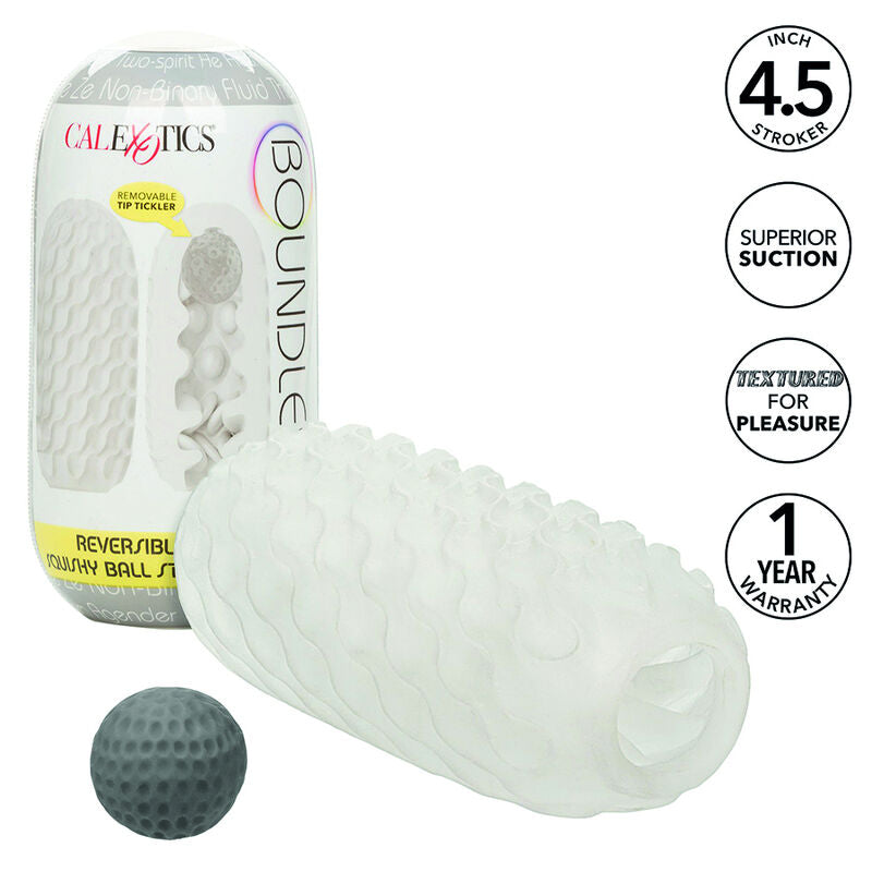 Masturbador Masculino Boundless Reversible Squishy Ball Stroker Amarillo