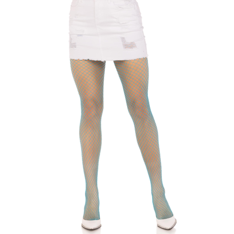 LEG AVENUE - CAMISETA DE LYCRA DE RED AZUL