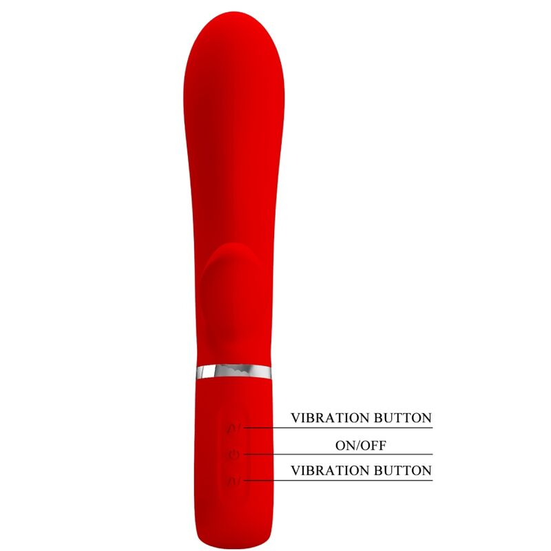 Vibrador Pretty Love Ponto G Thomas Vermelho com estimulador clitoriano e 7 funções