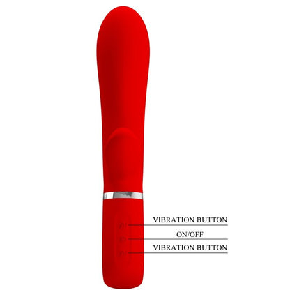 Vibrador Pretty Love Ponto G Thomas Vermelho com estimulador clitoriano e 7 funções