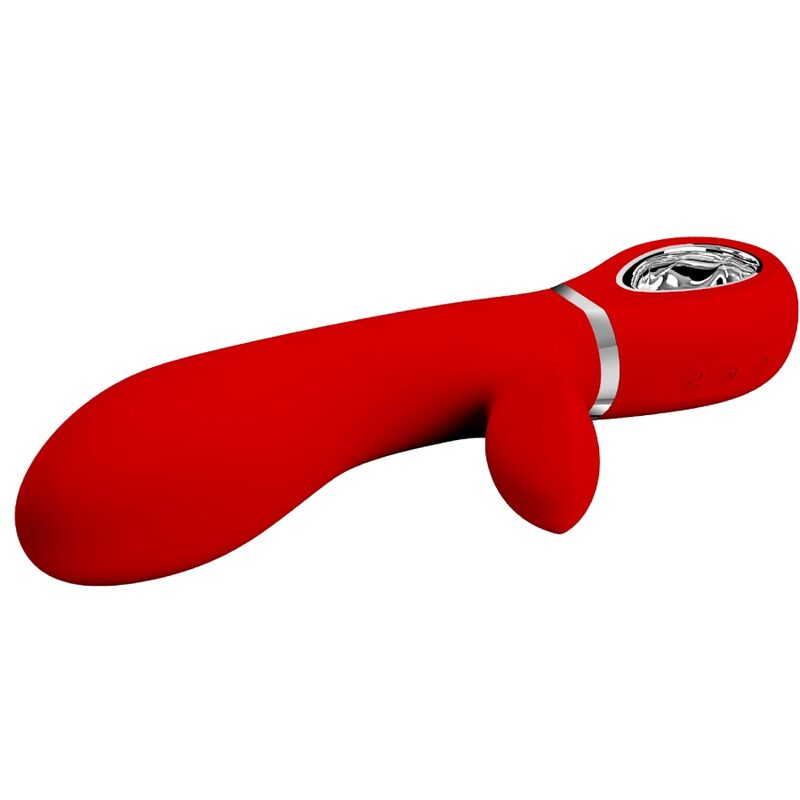 Vibrador Pretty Love Ponto G Thomas Vermelho com estimulador clitoriano e 7 funções