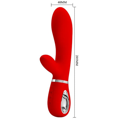 Vibrador Pretty Love Ponto G Thomas Vermelho com estimulador clitoriano e 7 funções