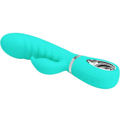 Vibrador Pretty Love Prescott Ponto G multifunções Aqua Verde em silicone macio