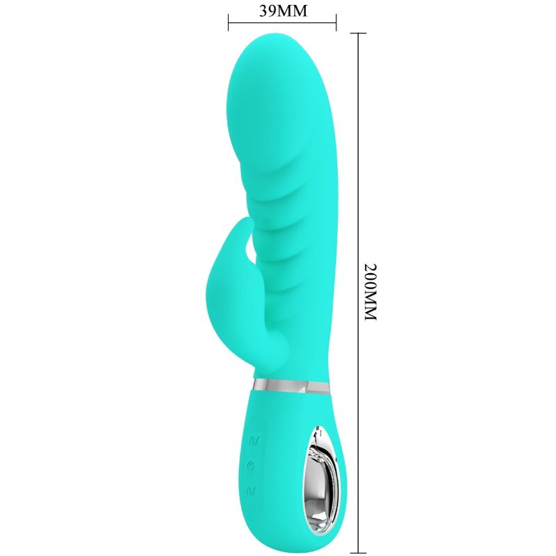 Vibrador Pretty Love Prescott Ponto G multifunções Aqua Verde em silicone macio