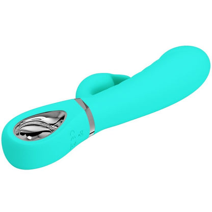 Vibrador Pretty Love Prescott Ponto G multifunções Aqua Verde em silicone macio