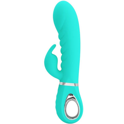 Vibrador Pretty Love Prescott Ponto G multifunções Aqua Verde em silicone macio