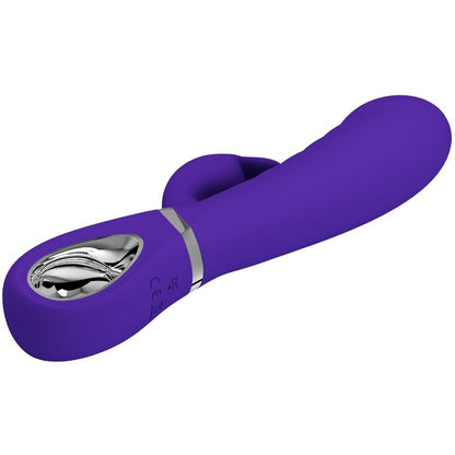 Close-up do Vibrador PRETTY LOVE Prescott Multifunções Ponto G e Clítoris, mostrando seu design em silicone roxo.