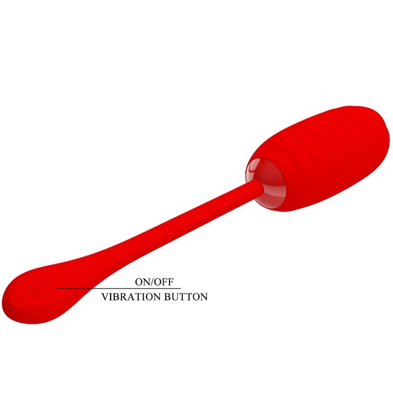 Ovo Vibratório Recarregável PRETTY LOVE Kirk Vermelho de silicone com 12 funções