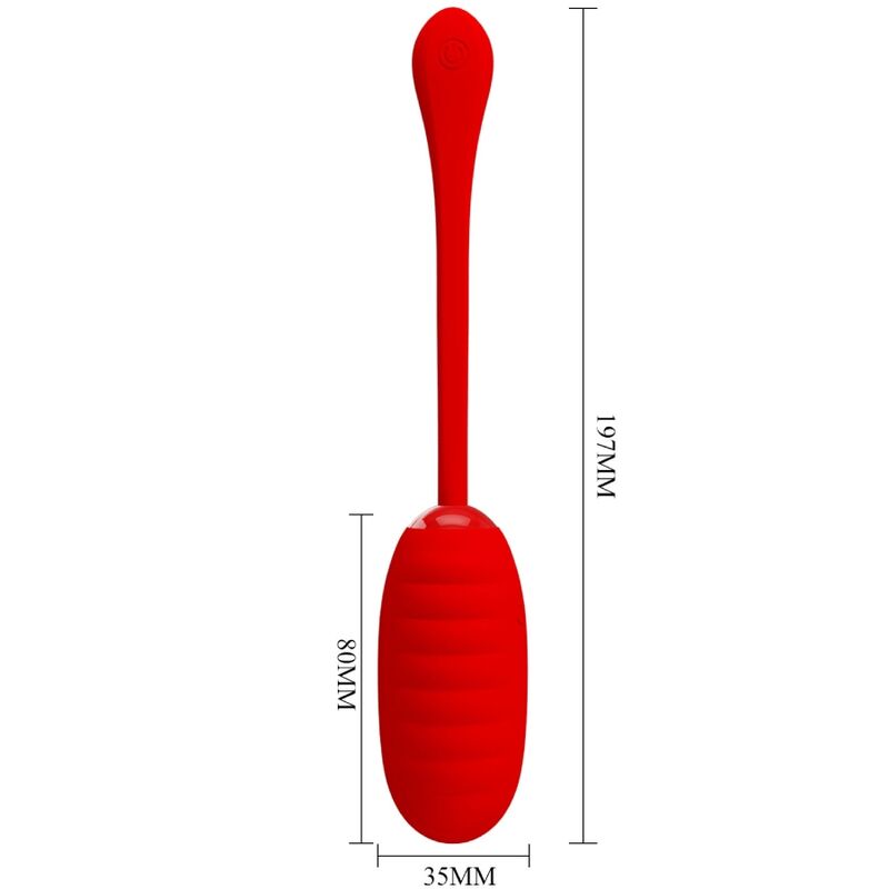 Ovo Vibratório Recarregável PRETTY LOVE Kirk Vermelho de silicone com 12 funções